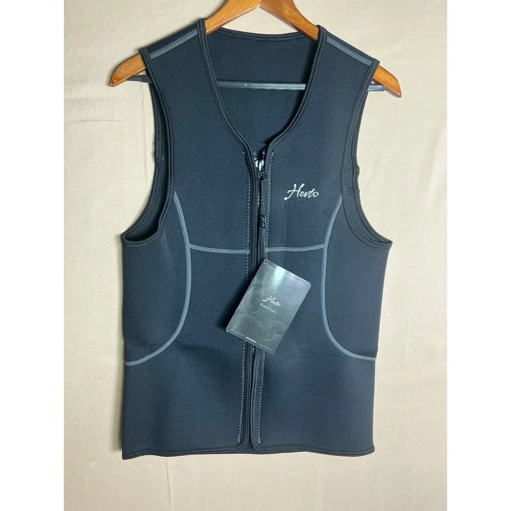 Hevto Wetsuit Vest‎ Mens Large Black New 3mm Neoprene Front Zip Sleeveless Top